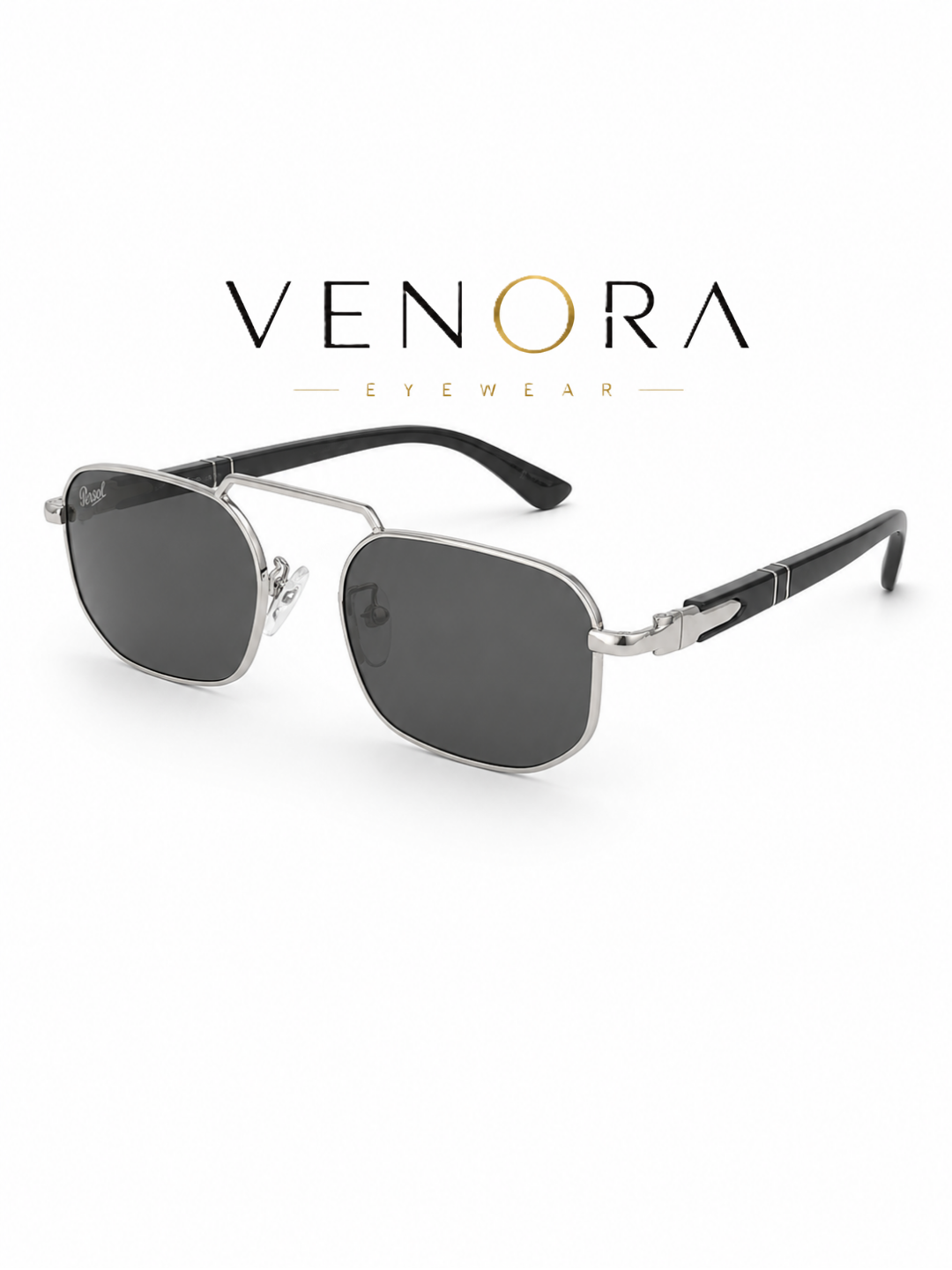 عینک آفتابی یونیسکس PERSOL مدل ترند اشرف - نقره ای | ونورا